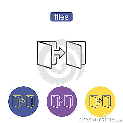 Folder outline icon. Vector Illustration