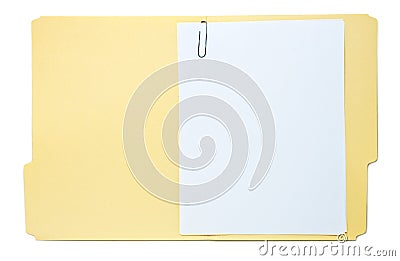 Folder with Paperwork Isolated on White Stock Photo