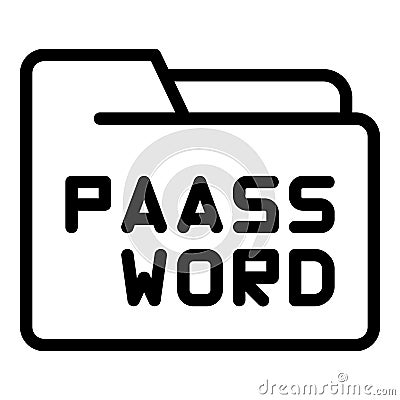 Folder password icon outline vector. Code step Vector Illustration