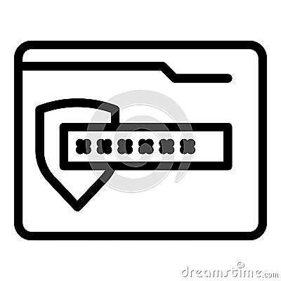 Folder password icon outline vector. Confidential file Vector Illustration