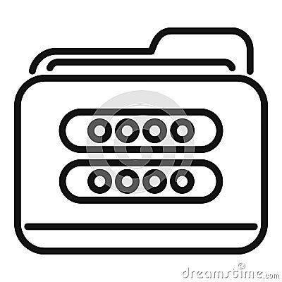 Folder password icon outline vector. Data secure Stock Photo
