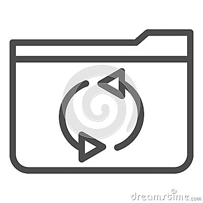 Folder refresh line icon. Update folder vector illustration isolated on white. Computer folder outline style design Vector Illustration