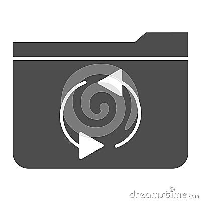 Folder refresh solid icon. Update folder vector illustration isolated on white. Computer folder glyph style design Vector Illustration