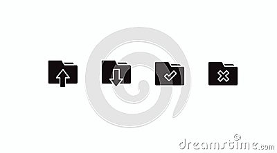 Folder related line icon set. File documents linear icons. Vector Illustration