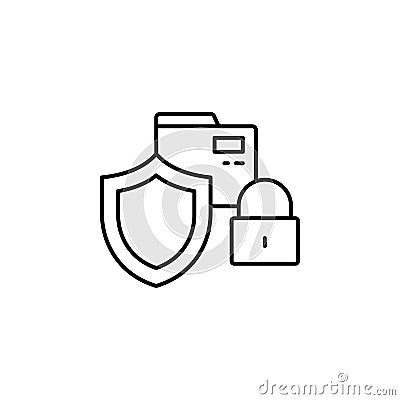 Folder, security, blocked icon. Simple line, outline vector of confidential information icons for ui and ux, website or mobile Stock Photo