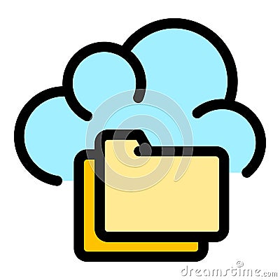 Folder server data icon color outline vector Stock Photo