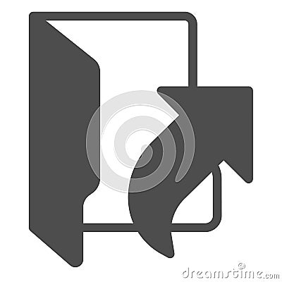 Folder with shortcut solid icon, windows pack concept. Vector graphics. Up arrow linked folder sign on white background Vector Illustration