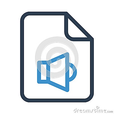 Folder speaker line icon Stock Photo