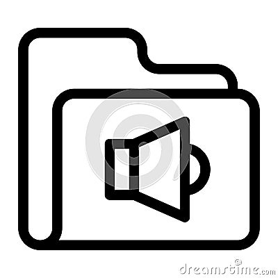 Folder Speaker Line icon Stock Photo