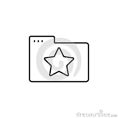 Folder star icon. Simple line, outline vector of icons for ui and ux, website or mobile application Stock Photo