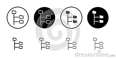 Folder tree icon Outline vector for web ui Vector Illustration