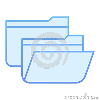 Folders flat icon. Two file folders blue icons in trendy flat style. Computer folder gradient style design, designed for Vector Illustration