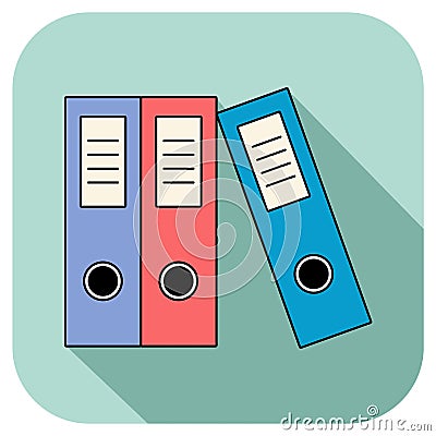 Folders icon vector in flat style with black outline Vector Illustration