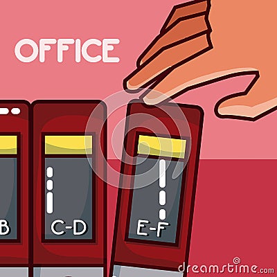 Folders office element Cartoon Illustration