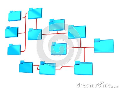 Folders structure Cartoon Illustration