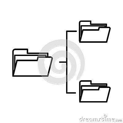 Folders structure icon, outline style Vector Illustration