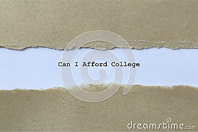can i afford college on white paper Stock Photo