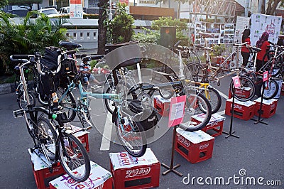 Folding bike Editorial Stock Photo