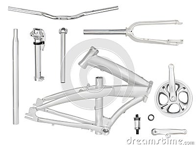 Folding bike parts Stock Photo