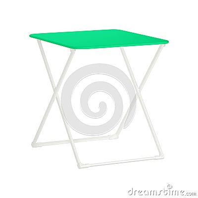Folding camping stool isolated on white Stock Photo