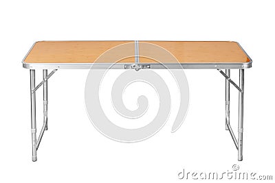 Folding camping table Stock Photo