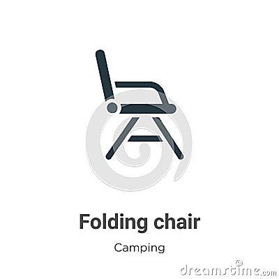 Folding chair vector icon on white background. Flat vector folding chair icon symbol sign from modern camping collection for Vector Illustration