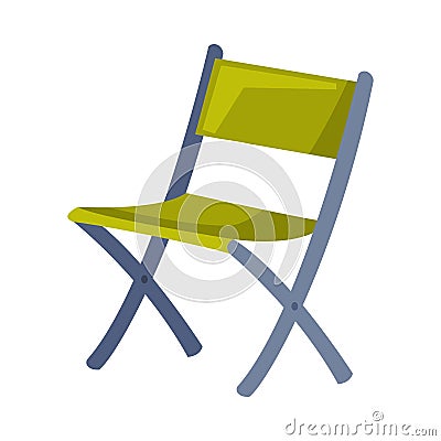 Folding Fishing or Camping Chair, Outdoor Activity Equipment Cartoon Vector Illustration Vector Illustration