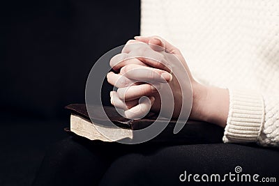 Folding hands and pray Stock Photo