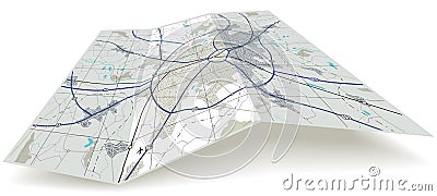 Folding map Vector Illustration