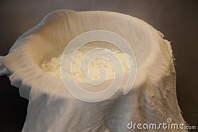 Folding paneer cheese Stock Photo