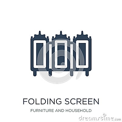 folding screen icon in trendy design style. folding screen icon isolated on white background. folding screen vector icon simple Vector Illustration