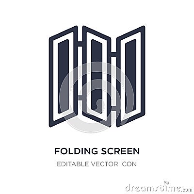 folding screen icon on white background. Simple element illustration from Furniture and household concept Vector Illustration