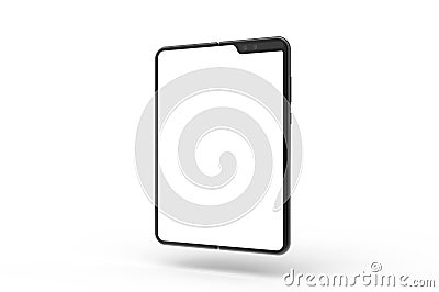 Folding Smart phone empty screen front view on the white background Stock Photo