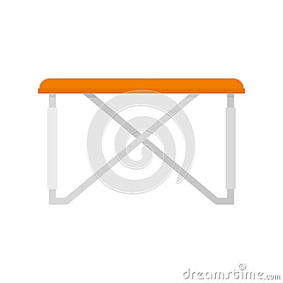 Folding steel table icon flat isolated vector Vector Illustration
