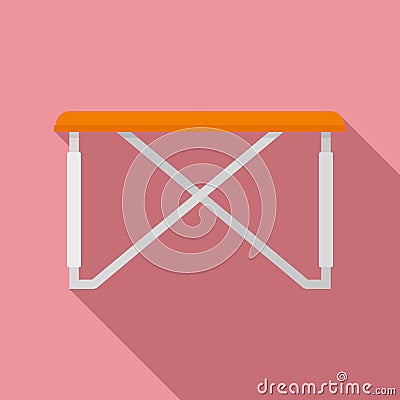 Folding steel table icon, flat style Vector Illustration