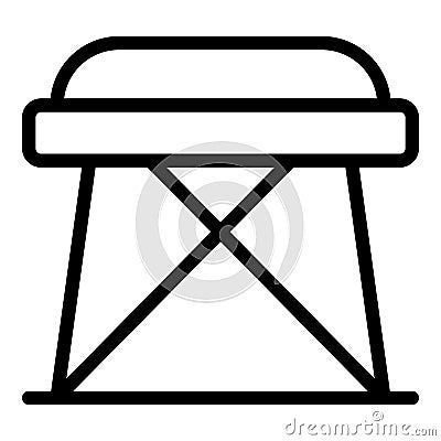 Folding stool icon, outline style Vector Illustration