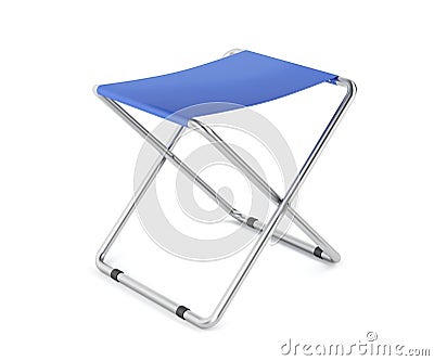 Blue folding stool Stock Photo
