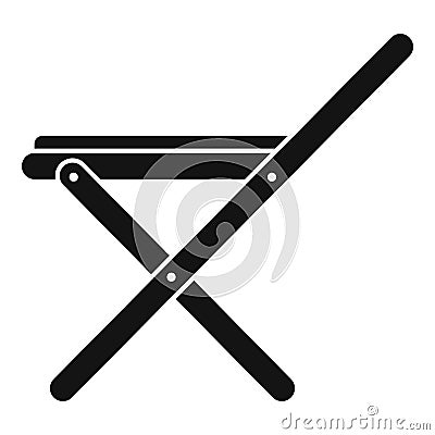 Folding wood chair icon, simple style Vector Illustration