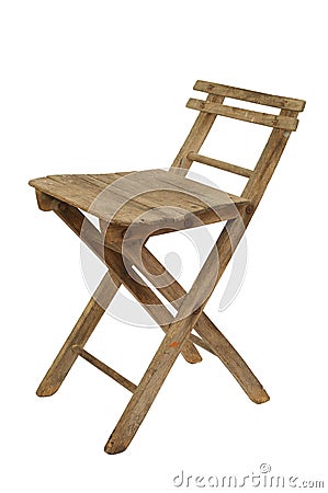 Folding Wooden Chair Stock Photo