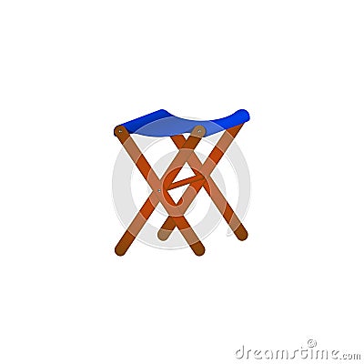 Folding wooden chair in retro design Vector Illustration