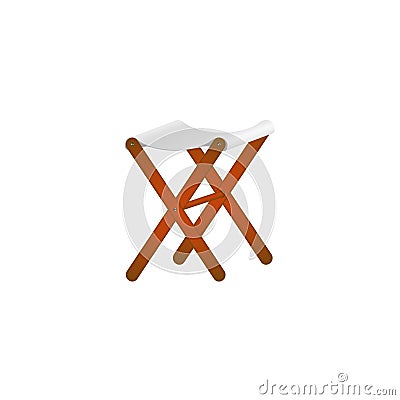 Folding wooden chair in retro design Vector Illustration