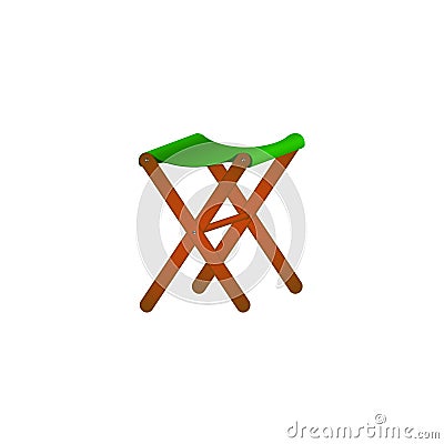 Folding wooden chair in retro design Vector Illustration
