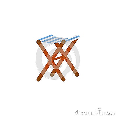 Folding wooden chair in retro design Vector Illustration