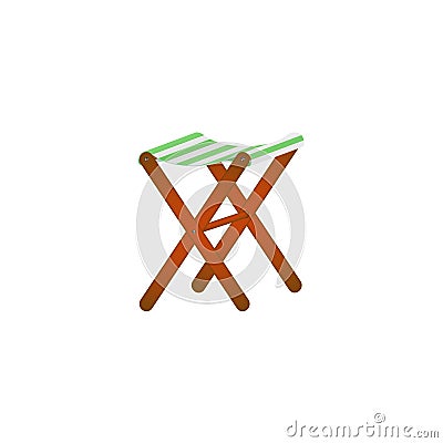 Folding wooden chair in retro design Vector Illustration