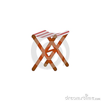 Folding wooden chair in retro design Vector Illustration