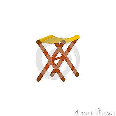 Folding wooden chair in retro design Vector Illustration