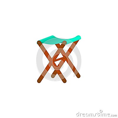 Folding wooden chair in retro design Vector Illustration