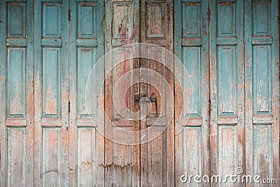 Folding wooden door Stock Photo