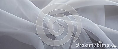 Folds of ghostly thin silver fabric Stock Photo