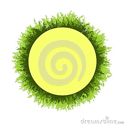 Foliage round frame. Vector is isolated on a white background. Leaves of plants, tree branches. Summer. Vector Illustration